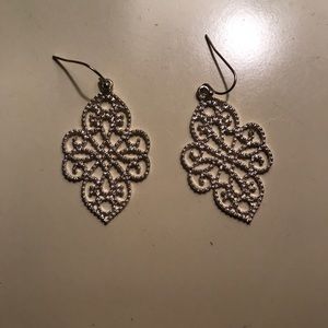 Light silver statement earrings